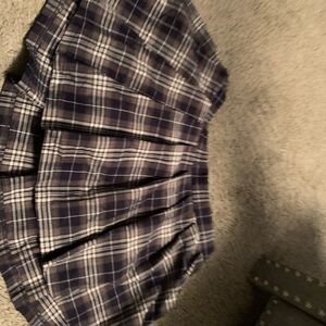 Streetwear Society Navy Plaid Skirt